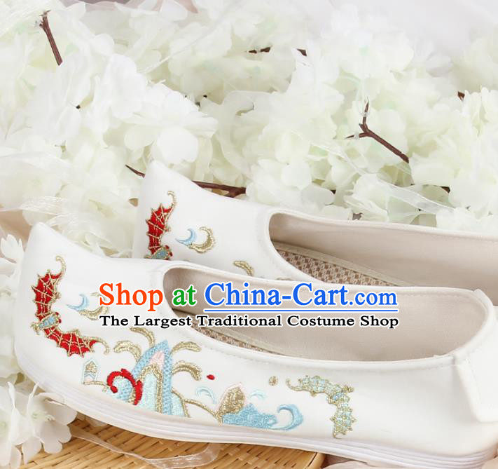 Asian Chinese Traditional Hanfu Shoes Ancient Princess Embroidered Shoes for Women