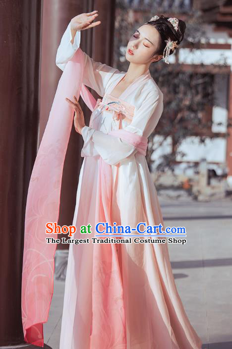 Traditional Chinese Tang Dynasty Palace Lady Historical Costumes Ancient Court Maid Hanfu Dress for Women