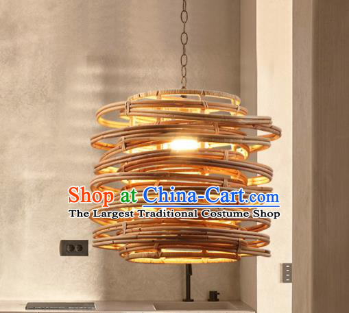 Asian Traditional Bamboo Weaving Ceiling Lantern Thailand Handmade Lanterns Hanging Lamps