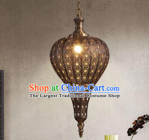 Asian Traditional Hollow Out Iron Ceiling Lantern Thailand Handmade Lanterns Hanging Lamps