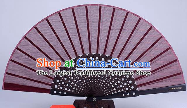 Traditional Chinese Handmade Wine Red Silk Folding Fan China Fan Oriental Fan