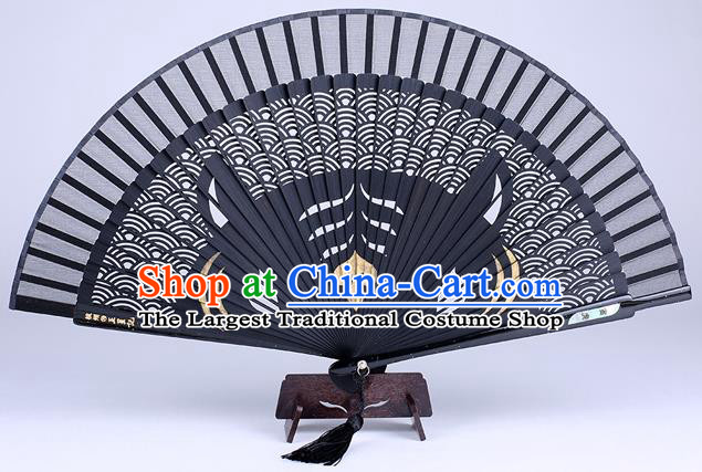 Traditional Chinese Handmade Carving Zodiac Tiger Folding Fan China Bamboo Accordion Fan Oriental Fan