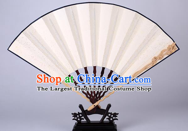Traditional Chinese Handmade Carving Orchid Paper Folding Fan China Accordion Fan Oriental Fan