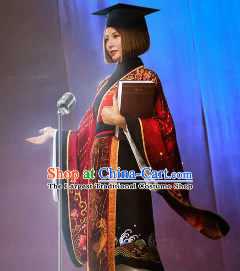 Chinese Traditional Han Dynasty Historical Costume Ancient Princess Red Hanfu Dress for Women