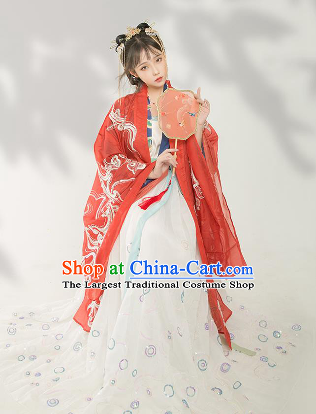 Chinese Traditional Tang Dynasty Court Infanta Historical Costume Ancient Royal Princess Hanfu Dress for Women