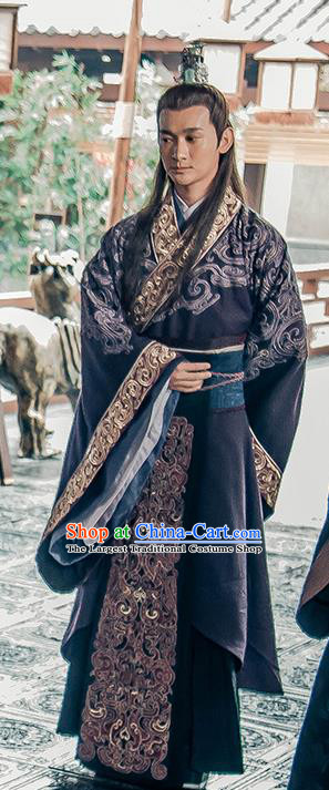 Chinese Ancient Noble Prince Historical Drama Love is More Than A Word Costume and Headpiece for Men