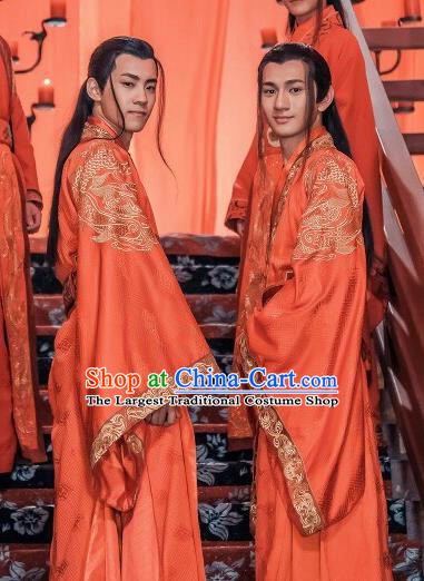 Chinese Ancient Bridegroom Historical Drama Love is More Than A Word Wedding Costume and Headpiece for Men