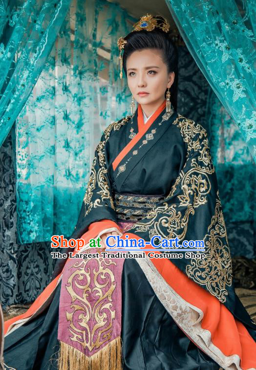 Chinese Drama Love is More Than A Word Ancient Qin Dynasty Princess Chen Jing Costume and Headpiece for Women