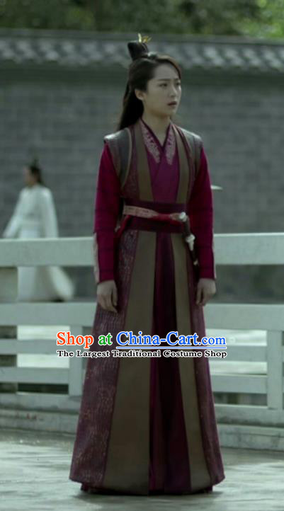 Historical Drama Qing Yu Nian Chinese Ancient Female Swordsman Ye Ling Er Joy of Life Costume and Headpiece Complete Set