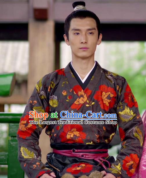 Chinese Ancient Crown Prince Qi Sheng Clothing Historical Drama Go Princess Go Costume and Headpiece for Men