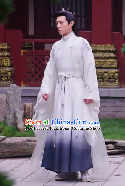 Chinese Ancient Noble Childe Zuo Yanxi Clothing Historical Drama The Love Lasts Two Minds Costume and Headpiece for Men