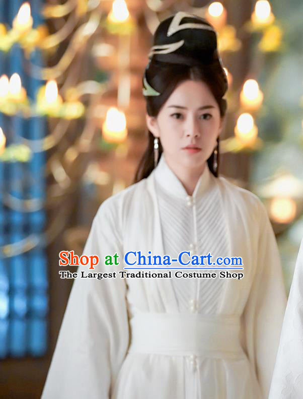 Chinese Ancient Swordsman Mistress of Yihua Palace Lian Xing Hanfu Dress Drama Handsome Siblings Costume and Headpiece for Women