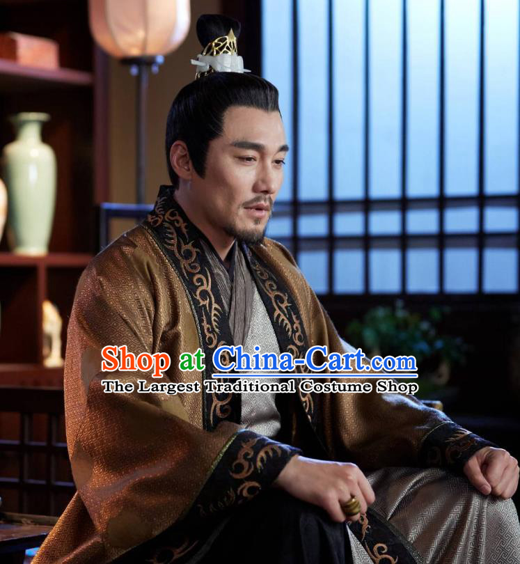 Swords of Legends Chinese Ancient Royal Duke Yue Shaocheng Clothing Historical Drama Costume and Headwear for Men