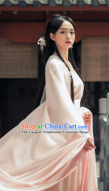 Chinese Ancient Court Lady Ye Ningzhi Pink Hanfu Dress Historical Drama Legend of the Phoenix Costume and Headpiece for Women