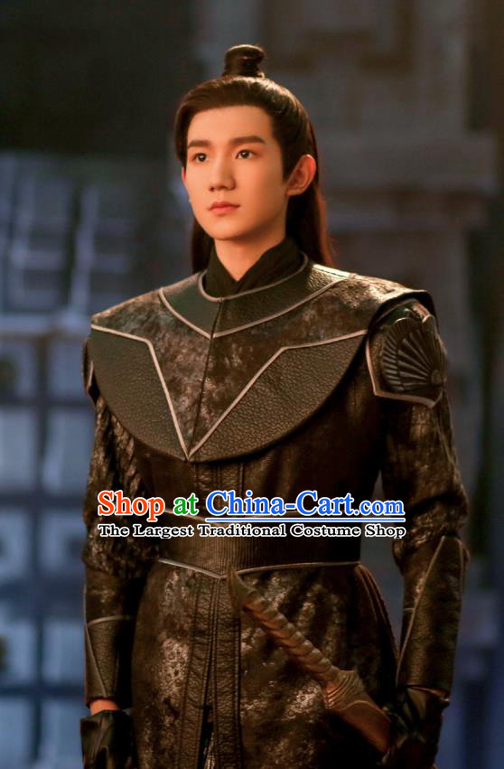 Drama The Great Ruler Chinese Ancient Young Swordsman Mu Chen Roy Costume and Headpiece Complete Set