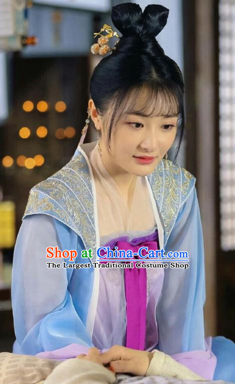 Chinese Ancient Noble Lady Kang Ning Er Dress Historical Drama Dr Cutie Costume and Headpiece for Women