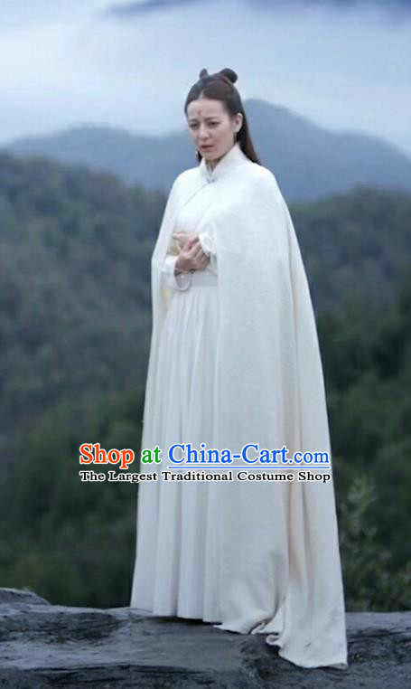 Chinese Ancient Imperial Consort Dress Drama Sansheng Sanshi Pillow Eternal Love of Dream Bai Fengjiu Costume and Headpiece Complete Set