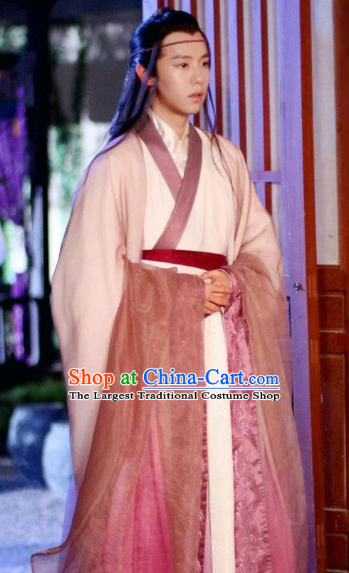 Chinese Ancient King Ling Guang Hanfu Robe Drama Men with Sword Male Costumes and Hair Accessories