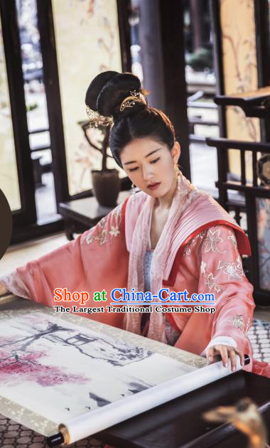 Chinese Ancient Princess Tan Chuan Hanfu Dress and Hair Accessories Historical Drama Love of Thousand Years Across A Man Costumes