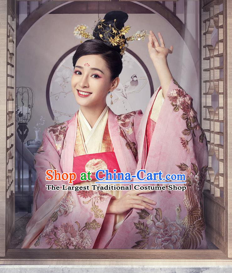 Chinese Ancient Royal Lady Dress Apparels Garment and Headpieces Drama To Get Her Court Princess Cha Ruirui Costumes