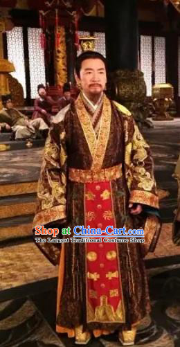 Chinese Ancient Royal Lord Hanfu Clothing and Hair Accessories Drama The World of Love Emperor Costumes Apparels