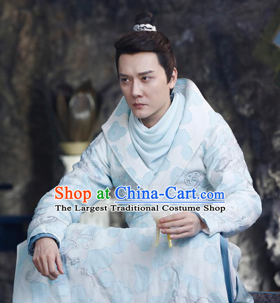 Chinese Ancient Prince Hanfu Garment Costumes and Headwear Drama The Starry Night The Starry Sea Merman Wu Julan Apparels