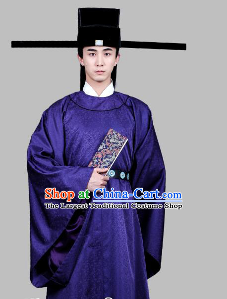 Chinese Ancient Song Dynasty Official Robe Costumes and Hat Drama Kai Feng Qi Tan Bao Zheng Garment Vestment Apparels