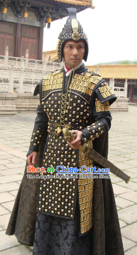 Chinese Ancient General Armor Garment Clothing and Helmet Drama The Empress Yun Shi Apparels