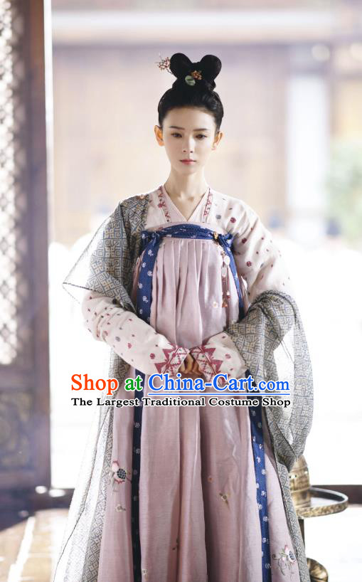 Chinese Ancient Court Maid Hanfu Dress Tang Dynasty Apparels Costumes and Headpieces Drama Wu Xin The Monster Killer Liu Qingluan Garment