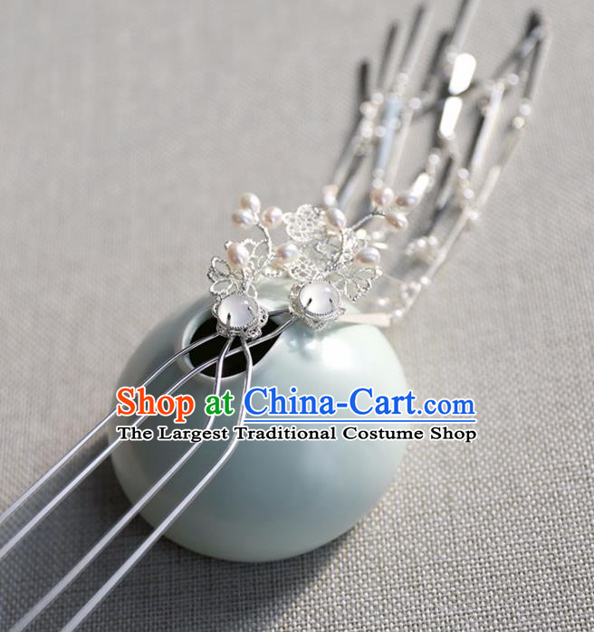 Chinese Ancient Tassel Hair Clips Jewelry Headwear Hair Accessories Pearls Hairpin for Women