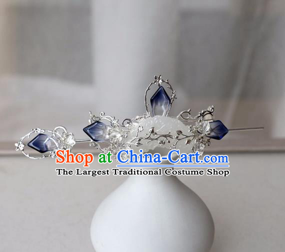 Chinese Ancient Hanfu Hair Crown Women Headwear Hairpin Jade Hair Accessories