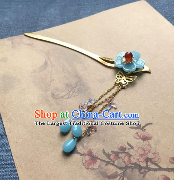 Chinese Ancient Women Hair Clip Handmade Tassel Hairpin Headwear Hanfu Hair Accessories