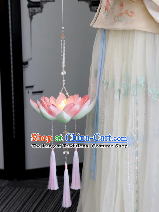 Chinese Ancient Large Lotus Lantern Women Accessories Lantern Festival Lamp