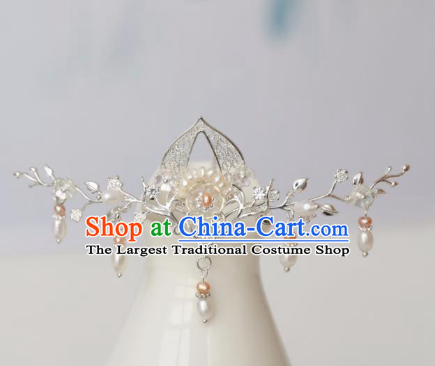 Chinese Ancient Hanfu Hairpin Headwear Women Hair Accessories Pearls Tassel Hair Clip