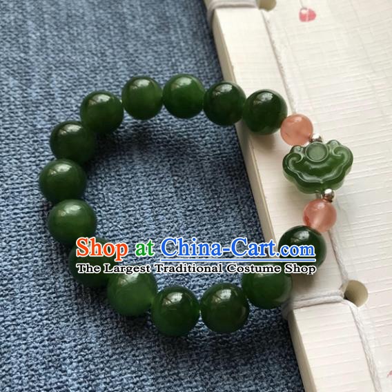 Chinese Ancient Hanfu Jade Bangle Wristlet Accessories Jade Cloud Bracelet Jewelry