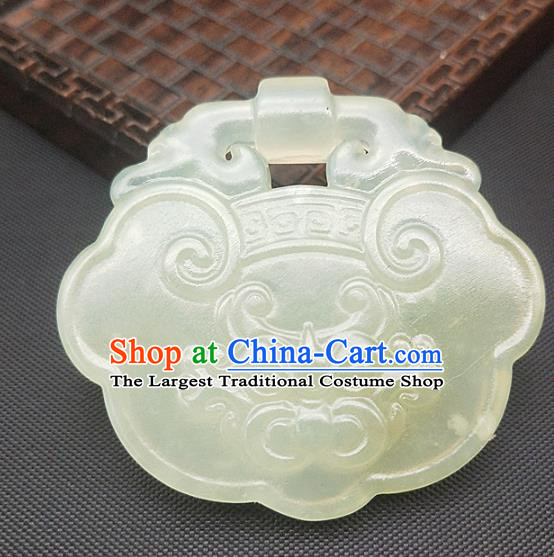 Chinese Handmade Jade Necklace Craft Pendant Hsiuyen Jade Label Carving Monster Jade Accessories