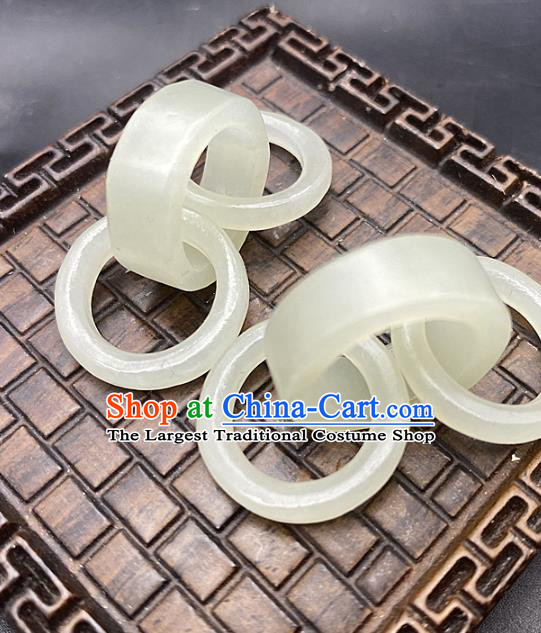 Chinese Ancient Carving Jade Rings Necklace Accessories Hetian Jade Pendant Jade Label Craft