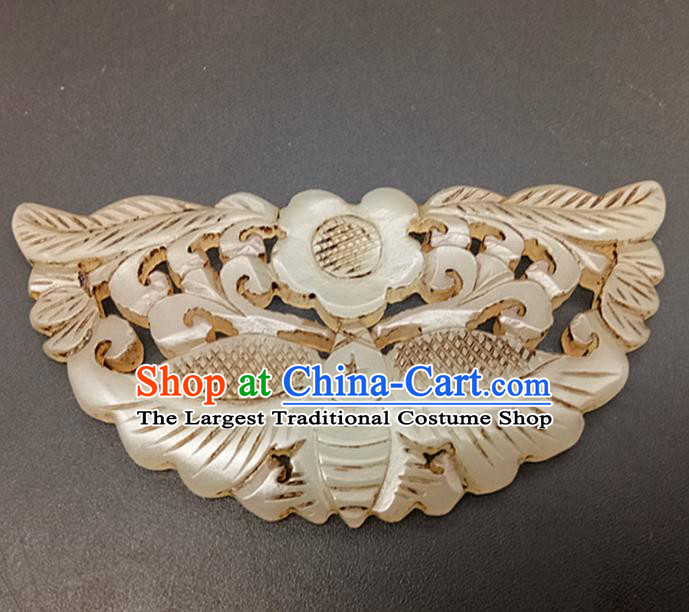 Chinese Handmade Jade Waist Accessories Handgrip Craft Handmade Jade Jewelry Carving Butterfly Jade Pendant