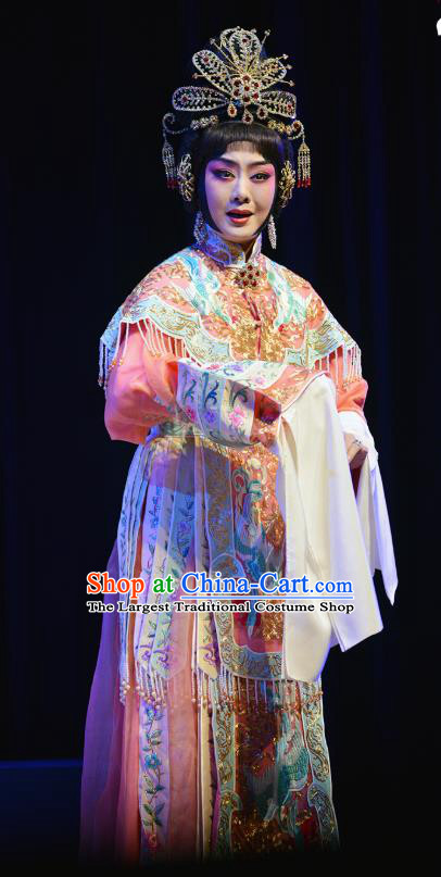 Chinese Cantonese Opera Hua Tan Dress Costumes Princess Chang Ping Apparel Peking Opera Diva Garment and Headdress