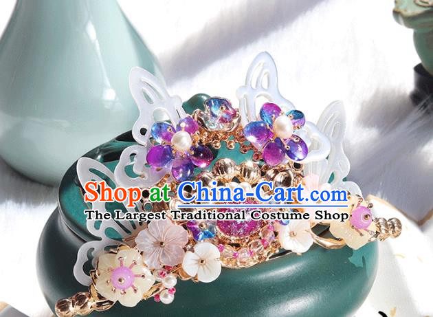 Chinese Ancient Hanfu Shell Butterfly Hair Clip Hair Accessories Women Headwear Hairpin