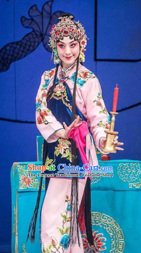 Chinese Traditional Peking Opera Xiaodan Apparel Garment the Wandering Dragon Toys with the Phoenix Young Lady Li Fengjie Costumes and Headwear