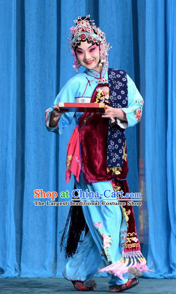 Chinese the Wandering Dragon Toys with the Phoenix Costumes Traditional Peking Opera Apparel Li Fengjie Garment and Headwear