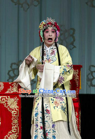 Traditional Chinese Peking Opera Ugly Female Yellow Dress Garment Return of the Phoenix Costumes and Headwear