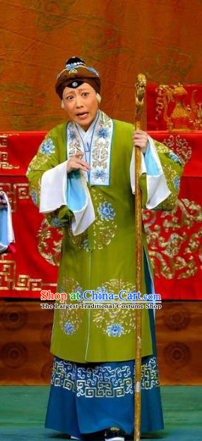 Chinese Traditional Peking Opera Elderly Women Garment Costumes Yangmen Female General Countess She Saihua Apparels and Headpieces