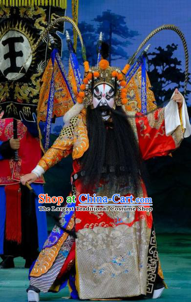 Chinese Peking Opera General Kao Armor Suit with Flags Apparels Yangmen Female General Costumes Wusheng Wang Wen Garment and Headpiece