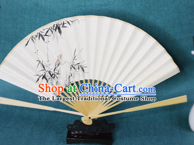 Handmade Chinese Ink Painting Bamboo Paper Fan Traditional Classical Dance Accordion Fans Folding Fan