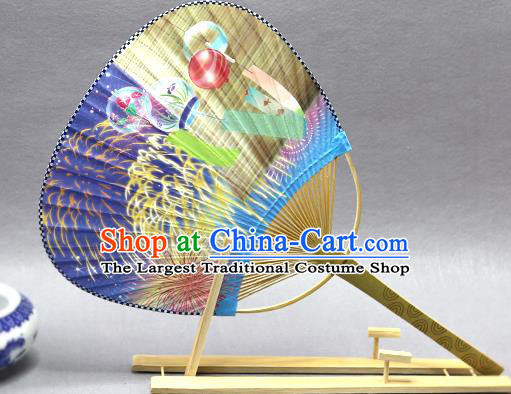 Handmade Chinese Printing Fireworks Paper Fans Traditional Classical Dance Palace Fan for Women