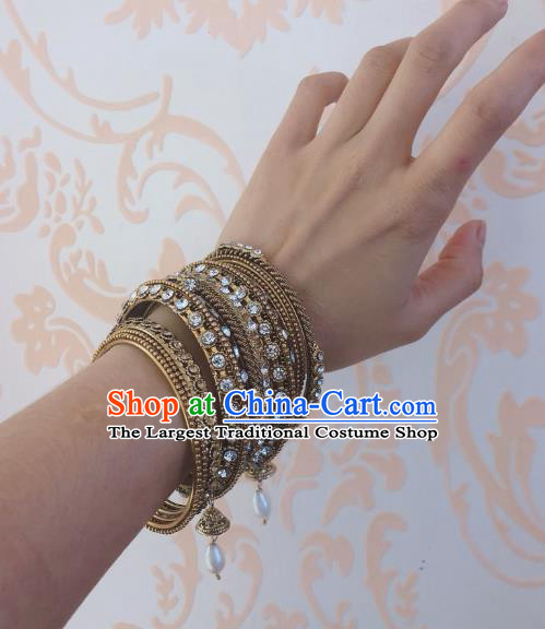 Indian Traditional Wedding Crystal Bracelet Asian India Bride Jewelry Accessories for Women