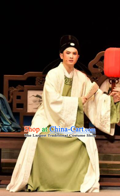 A Song of The Travelling Son Chinese Yue Opera Young Male Costumes and Headwear Shaoxing Opera Xiao Sheng Garment Scholar Apparels