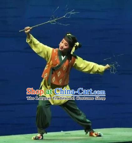 A Song of The Travelling Son Chinese Yue Opera Young Boy Costumes and Headwear Shaoxing Opera Wa Wa Sheng Teenager Garment Apparels